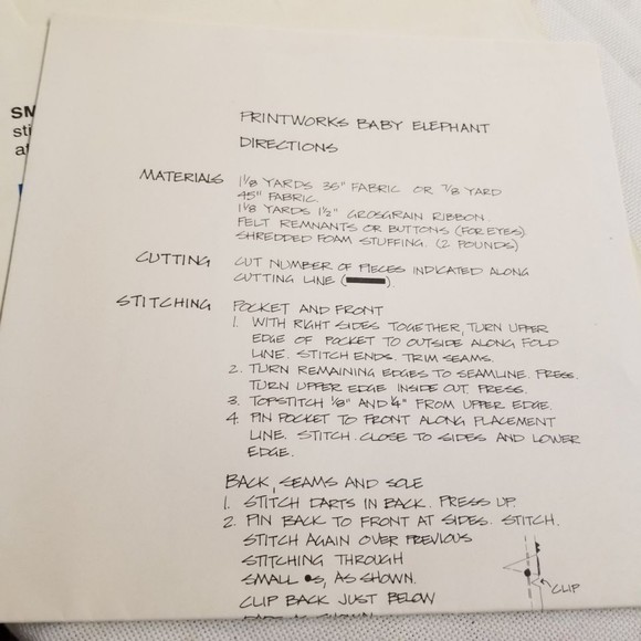 1970's Printworks Small Elephant pattern PAT046 - Picture 4 of 5